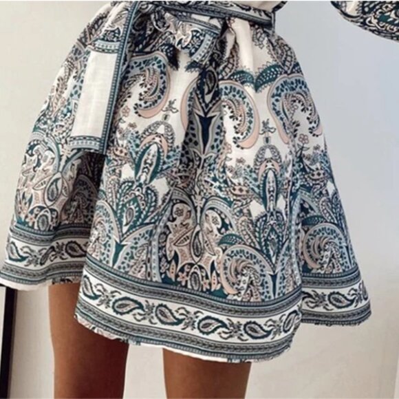 Dress Spring New Print Lantern Sleeve Ladies Dress, Size L - Picture 2 of 6